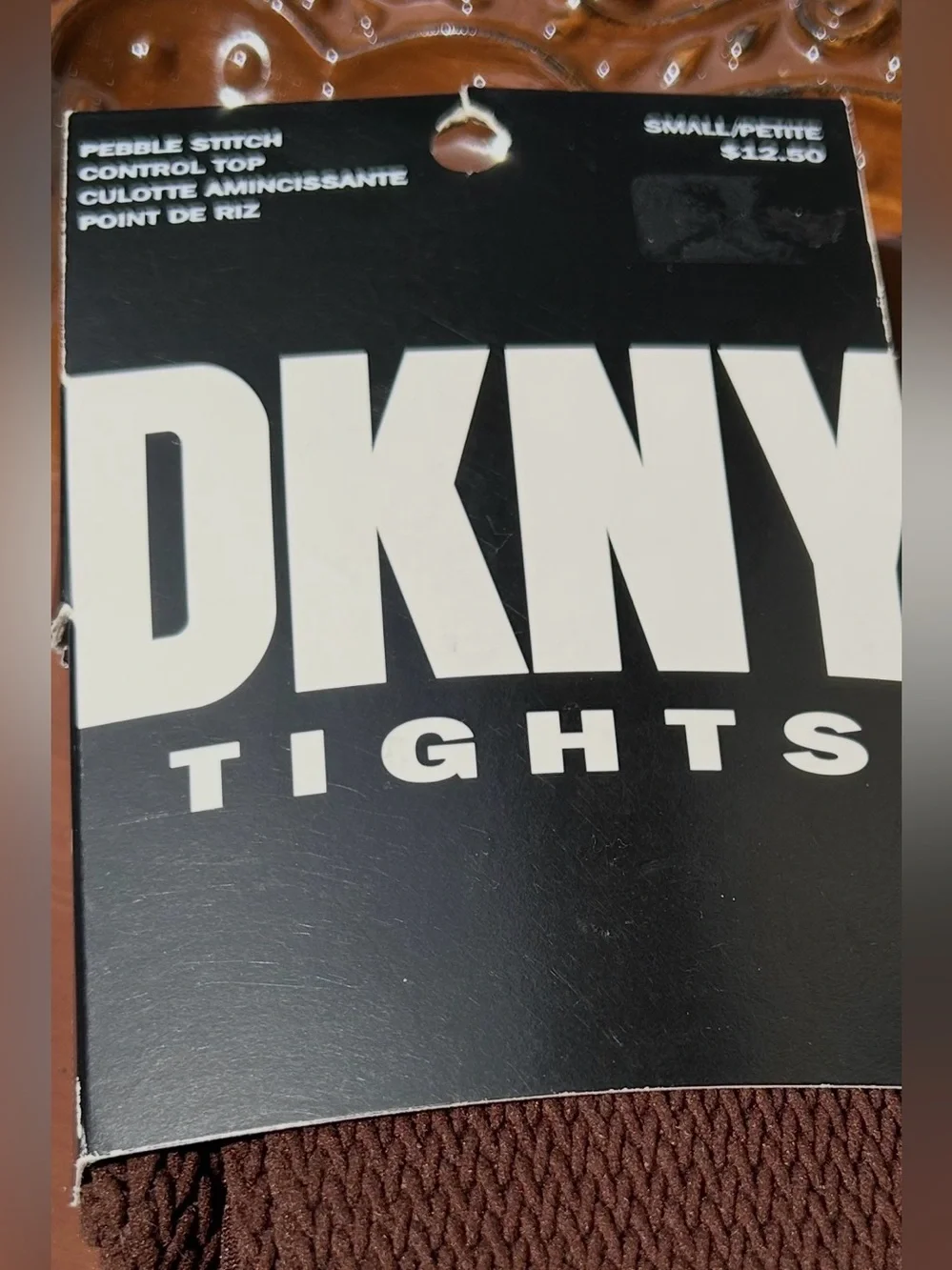 DKNY Womens Buffalo Brown 90’s Tights – small/petite